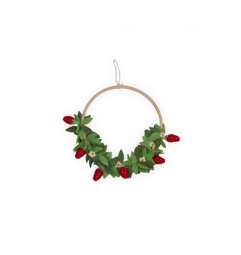 Wanddeko Flower Hoop Erdbeere