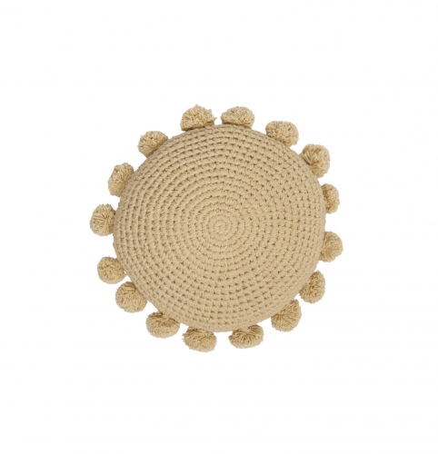 Kidsdepot Hkelkissen Lyna beige Pompons