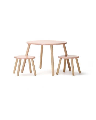 Kids Concept Kindertisch + 2 Hocker apricot