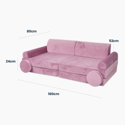 Meowbaby Premium Spielsofa Velvet rosa