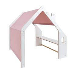 Meowbaby Holz Spielhaus wei-rosa