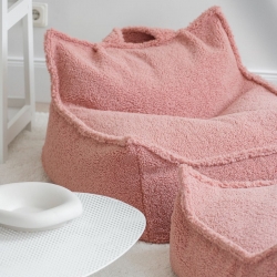 Wigiwama Sessel/Sitzsack Boucle Teddy Guava rosa