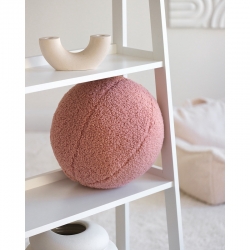 Wigiwama Boucle Teddy Ball Kissen Guava rosa