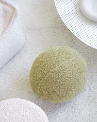 Wigiwama Boucle Teddy Ball Kissen Matcha grn