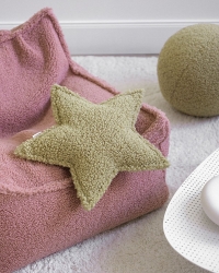 Wigiwama Boucle Teddy Stern Kissen Matcha grn